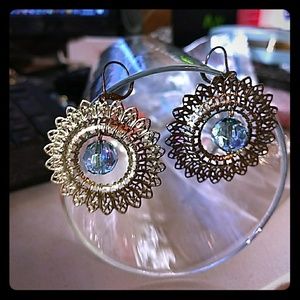 Vintage Joan Rivers Crystal bead earrings, Signed